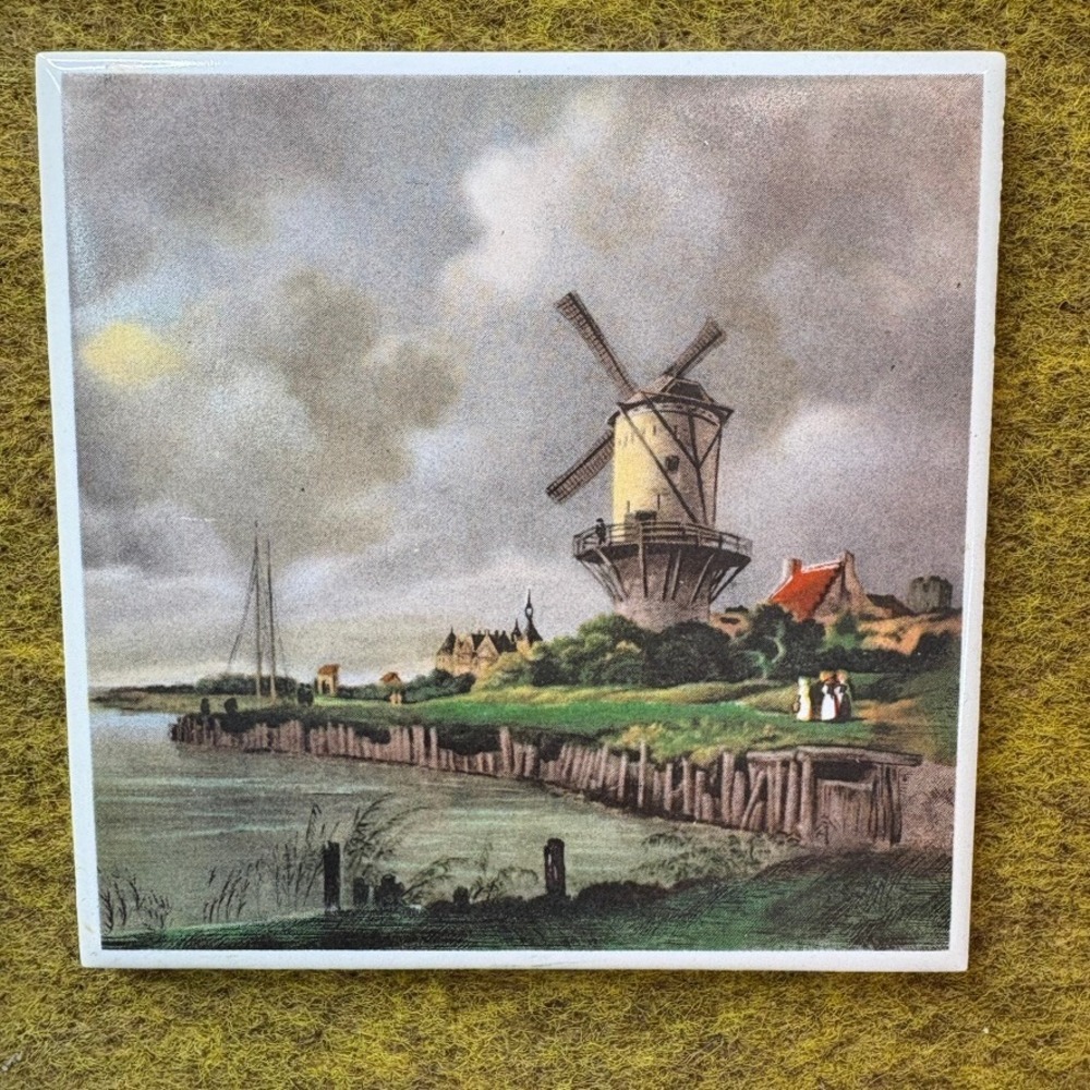 Vintage Framed Dutch Delft Tiles Wall Art Home Decor Landscape Country Cottage - Picture 8 of 12